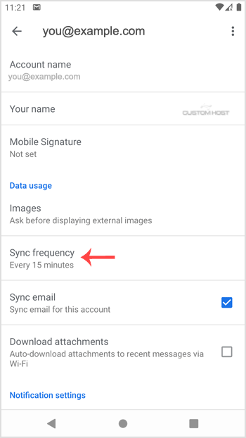 How to automatically sync the cPanel email in an Android mobile or stop